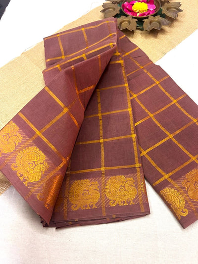 Pavithra Kattam Sungudi cotton saree with peacock border 005