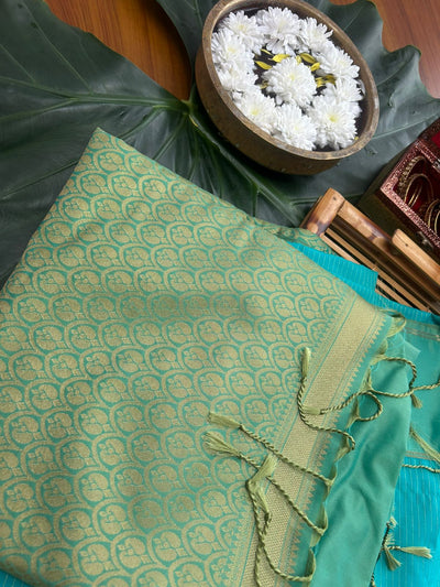 soft-silk saree-Blue