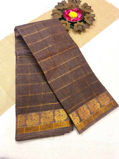 Pavithra Kattam Sungudi cotton saree with peacock border 003