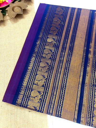 Chettinad cotton purple saree | Timeless Elegance – Krisa 002