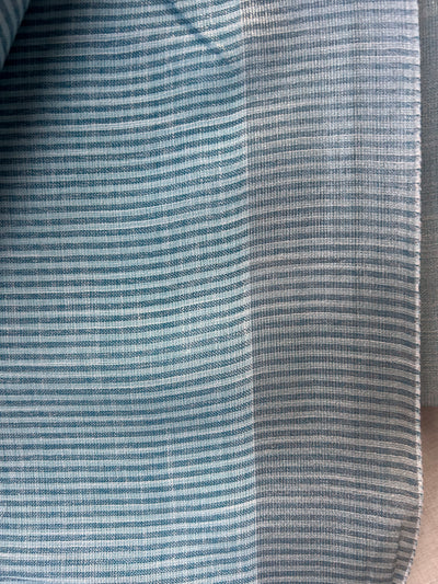 Sky Blue Khadi Cotton Saree with Striped Border | Handloom Pastel Blue Saree with Shimmer Zari Edge | Office Wear Cotton Saree