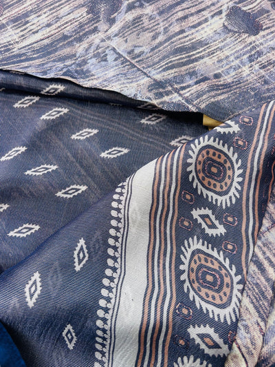 Elegant Dark Blue Shimmer Finish Georgette Saree555| KRISA COLLECTIONS Aadi Offer!
