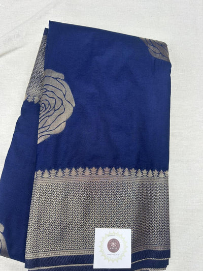 Pure Gulab Viscose Silk Saree |Rose Glow Elegance |Royal Blue |KRISA