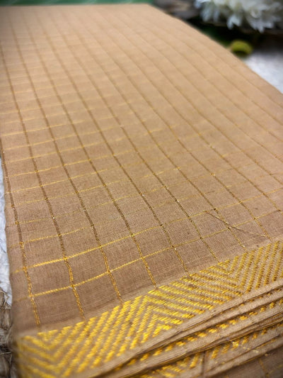 Golden check pure sungudi cotton saree-without blouse 007|KRISA