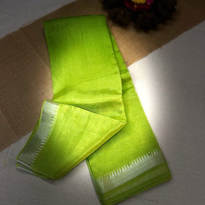 Mangalagiri pattu plain saree with blouse -nizam border