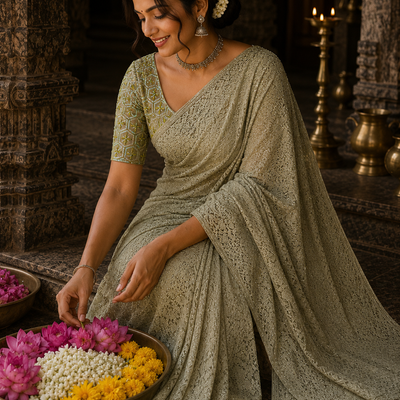 Netted Fancy Saree