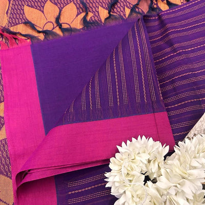 Self design pure cotton sarees