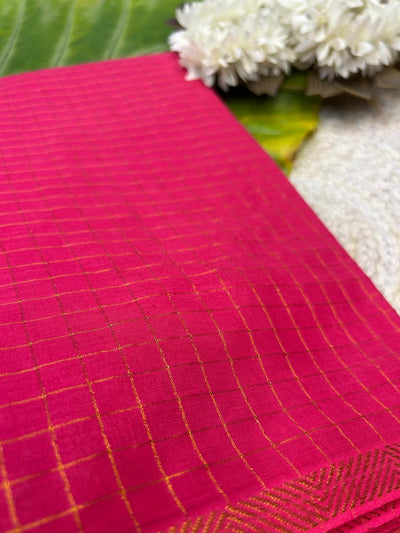 Golden check pure sungudi cotton saree-without blouse 006|KRISA