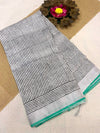 Bagru Handblock print Linen Saree with attached Blouse 777B01