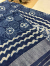Bagru Handblock print Linen Saree with attached Blouse 777B03