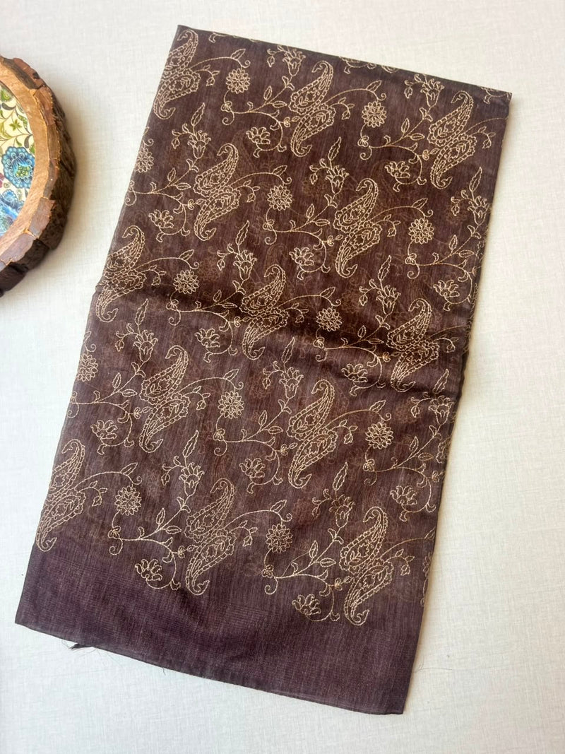 Royal Office Wear Saree| Elegant Embroidery Work Saree | Elegant Lavender Party Wear saree|  Light Weight  | Krisa Collections