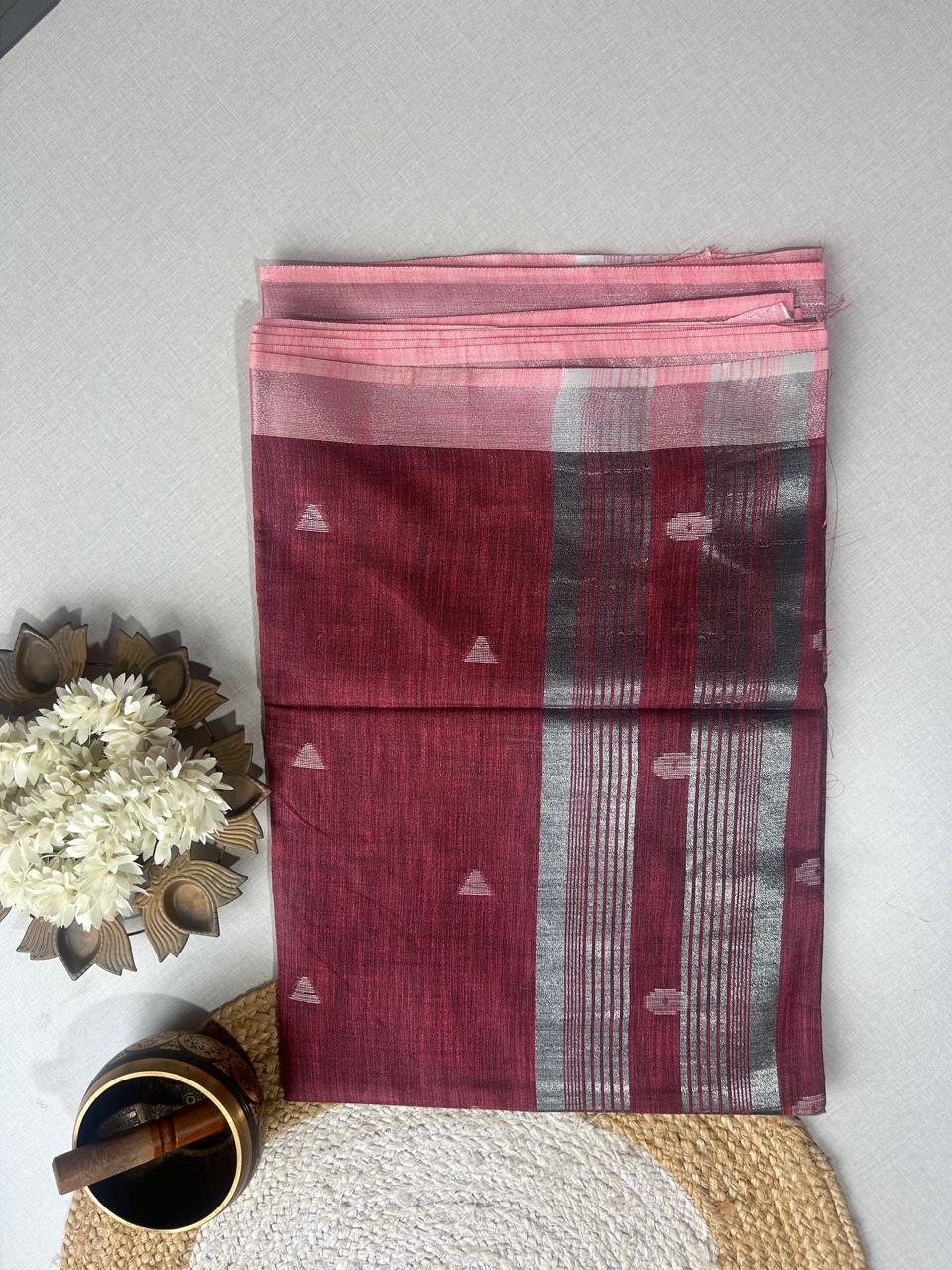 Semi-Linen Saree-Breathable Luxury with Effortless Style | Krisa 001