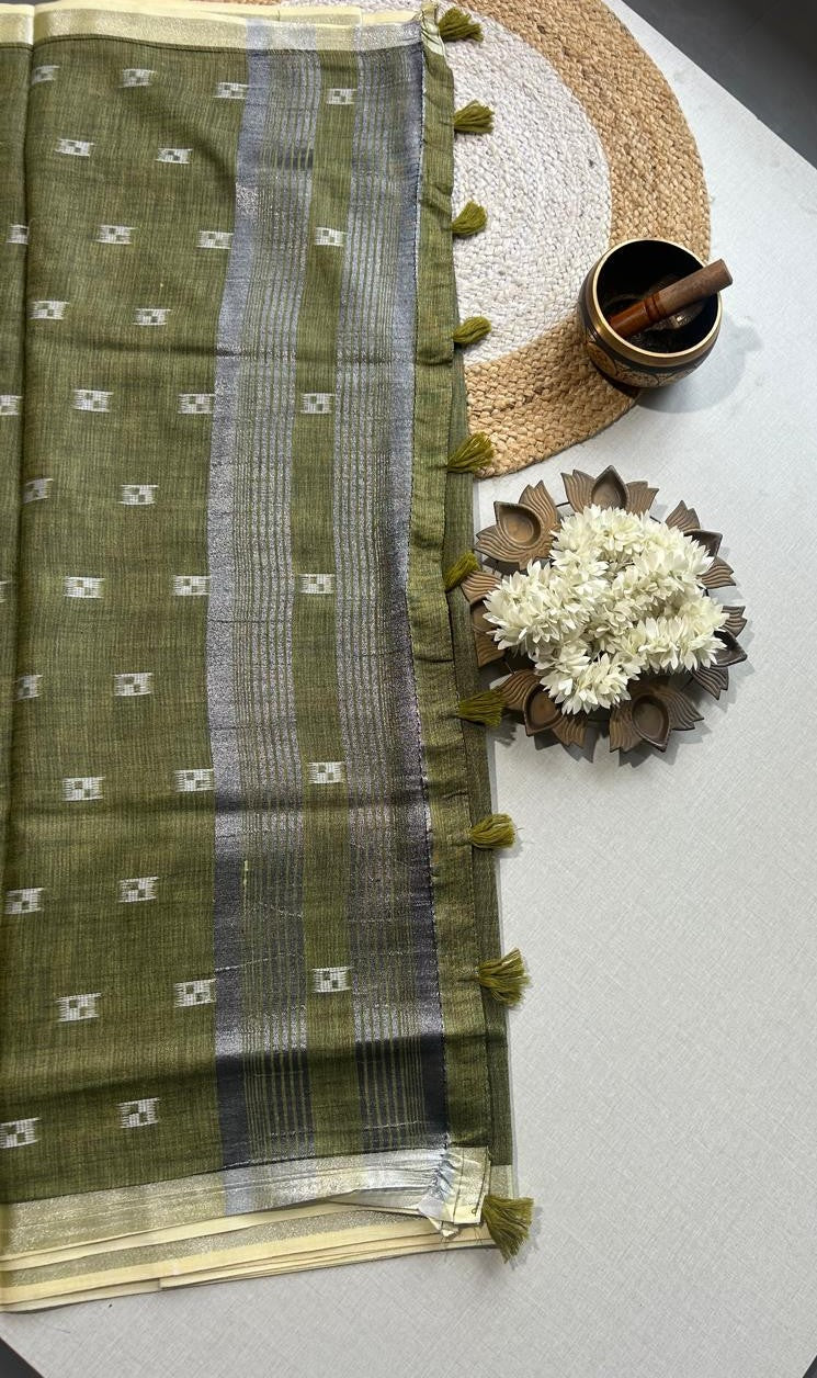 Semi-Linen Saree-Breathable Luxury with Effortless Style | Krisa 002