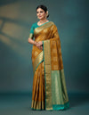 Kanchipuram Semi Silk Saree with Zari Border12 | Elegant Traditional Saree | KRISA