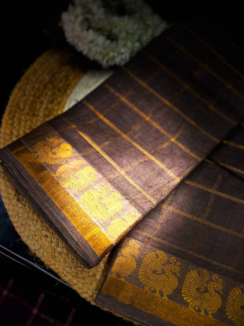 Sungudi  pure cotton saree-premium zari kattam  saree -with running blouse