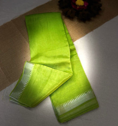 Mangalagiri silk  plain saree with blouse -nizam border|krisa