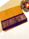 Chettinad cotton yellow saree | Timeless Elegance – Krisa 002