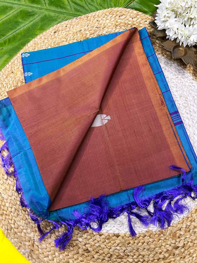 Vazhaipattu silk saree-golden brown without blouse