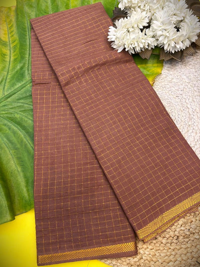 Golden check pure sungudi cotton saree-without blouse 002|KRISA
