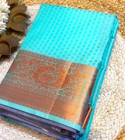 Kanchipuram Semi Silk Saree with Zari Border13 | Elegant Traditional Saree | KRISA