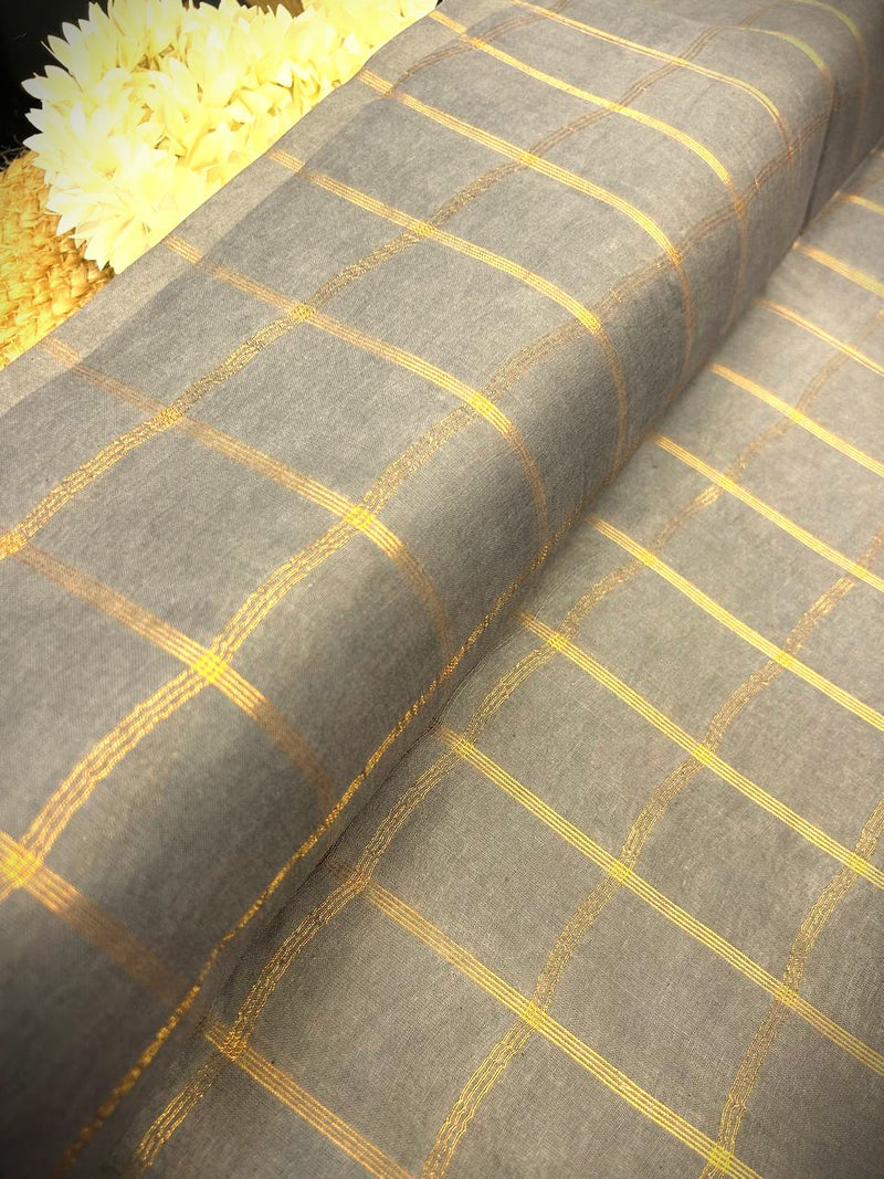 Sungudi  pure cotton saree-premium zari kattam  saree -with running blouse