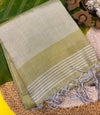 Khadi Classics with a Soft Shimmer Glow |Light Green Saree |KRISA