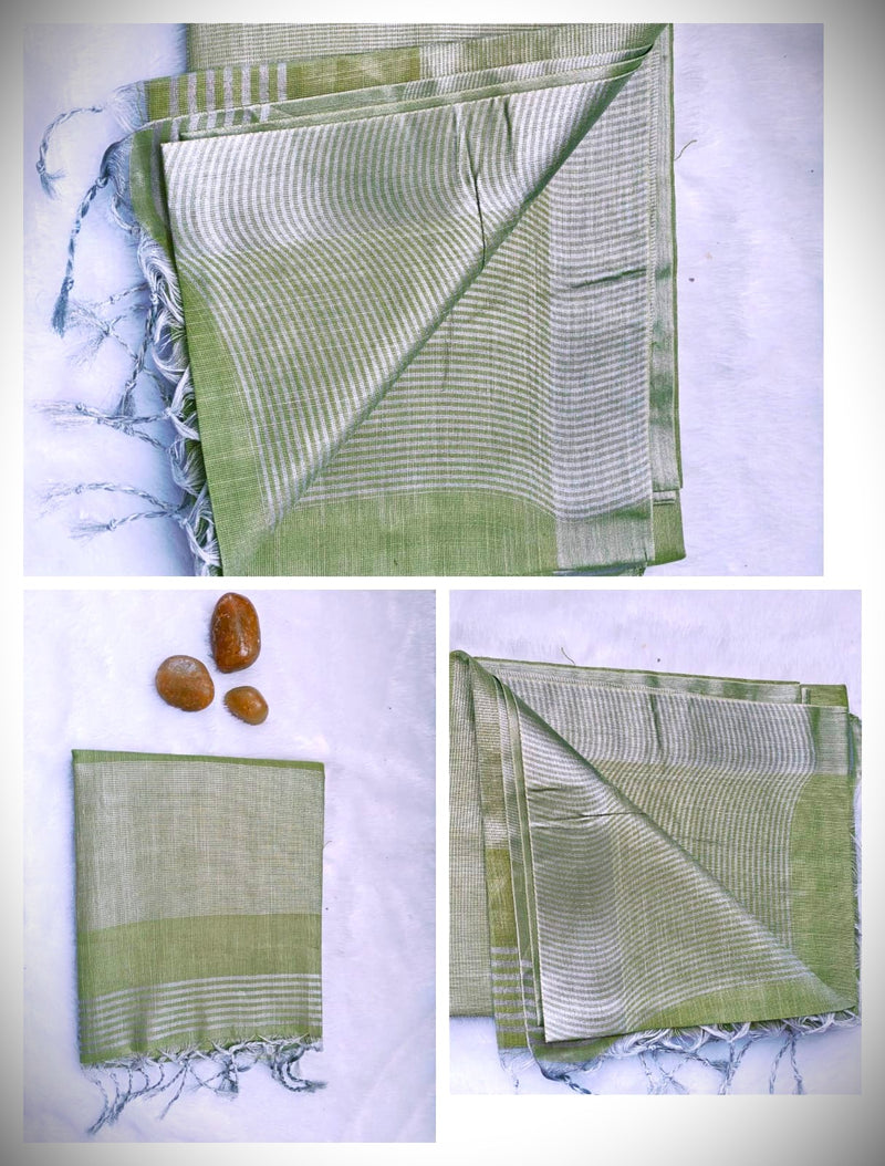 Khadi Classics with a Soft Shimmer Glow -pastel green|KRISA