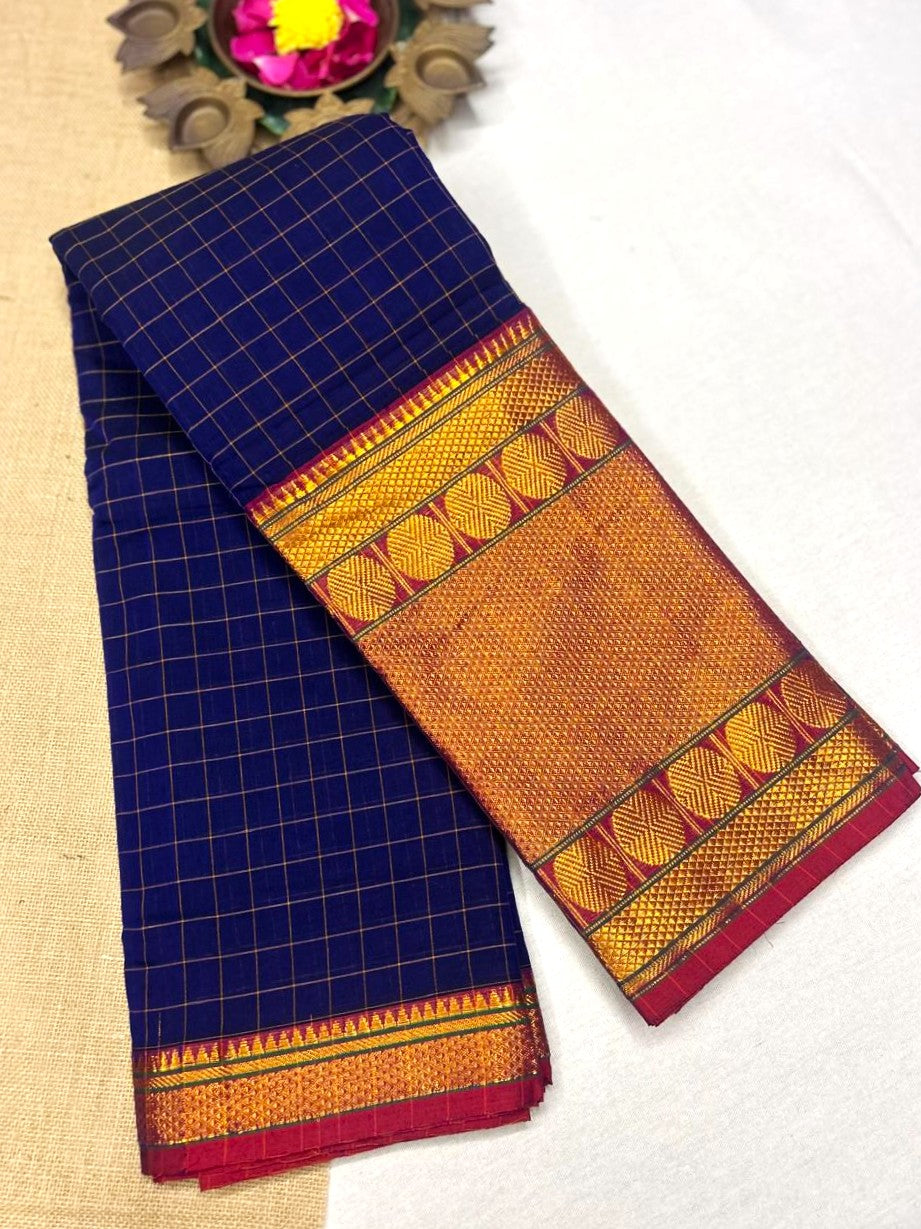 Pure Narayanapet Cotton Saree with Blouse | Handloom Traditional Wear 555p10