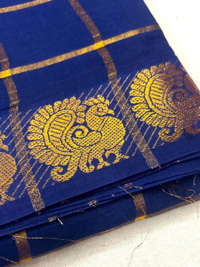 Pavithra Kattam Sungudi cotton saree with peacock border 006|KRISA