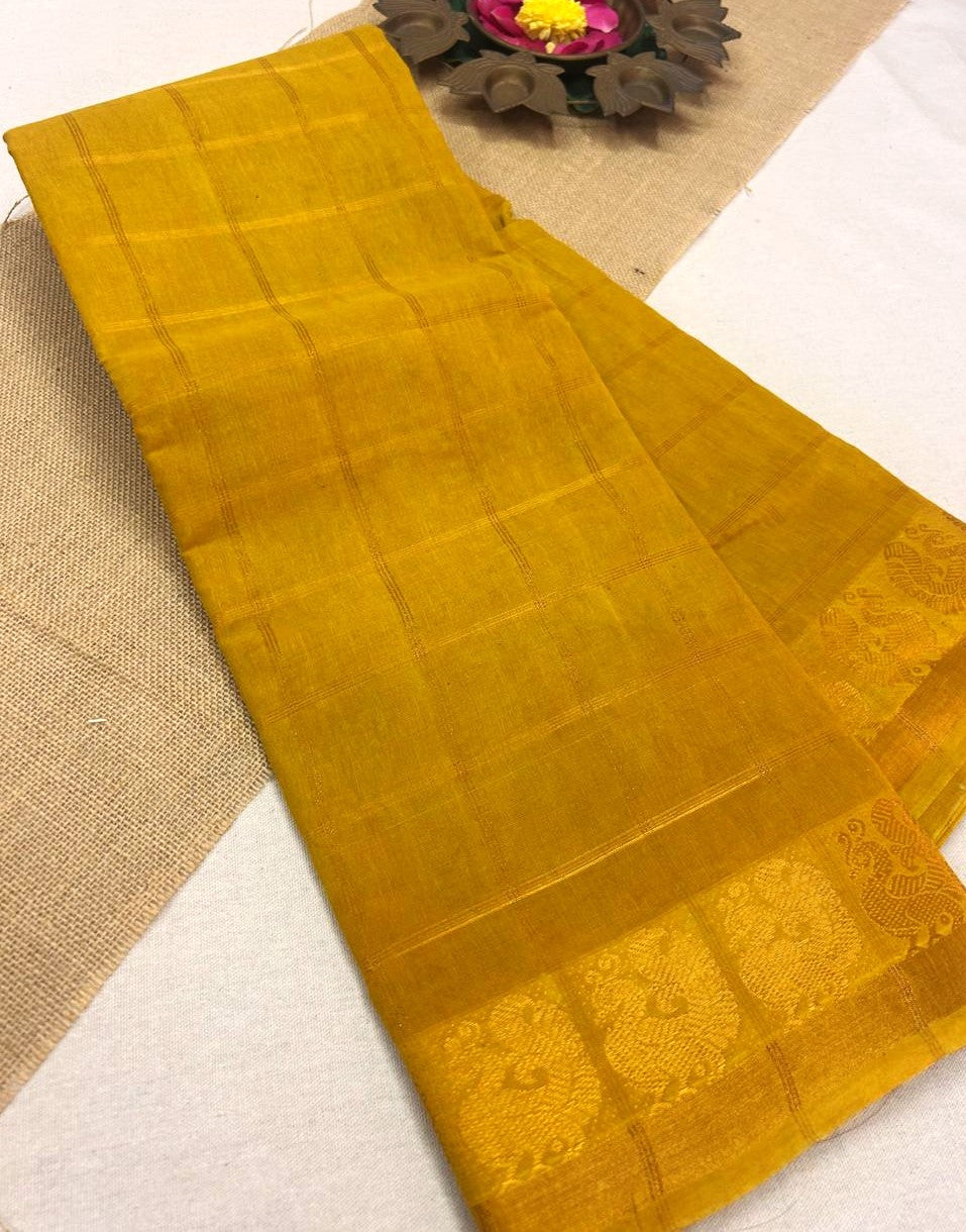 Pavithra Kattam Sungudi cotton saree with peacock border 001