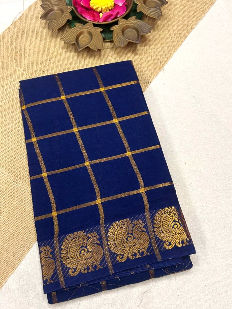 Pavithra Kattam Sungudi cotton saree with peacock border 006|KRISA