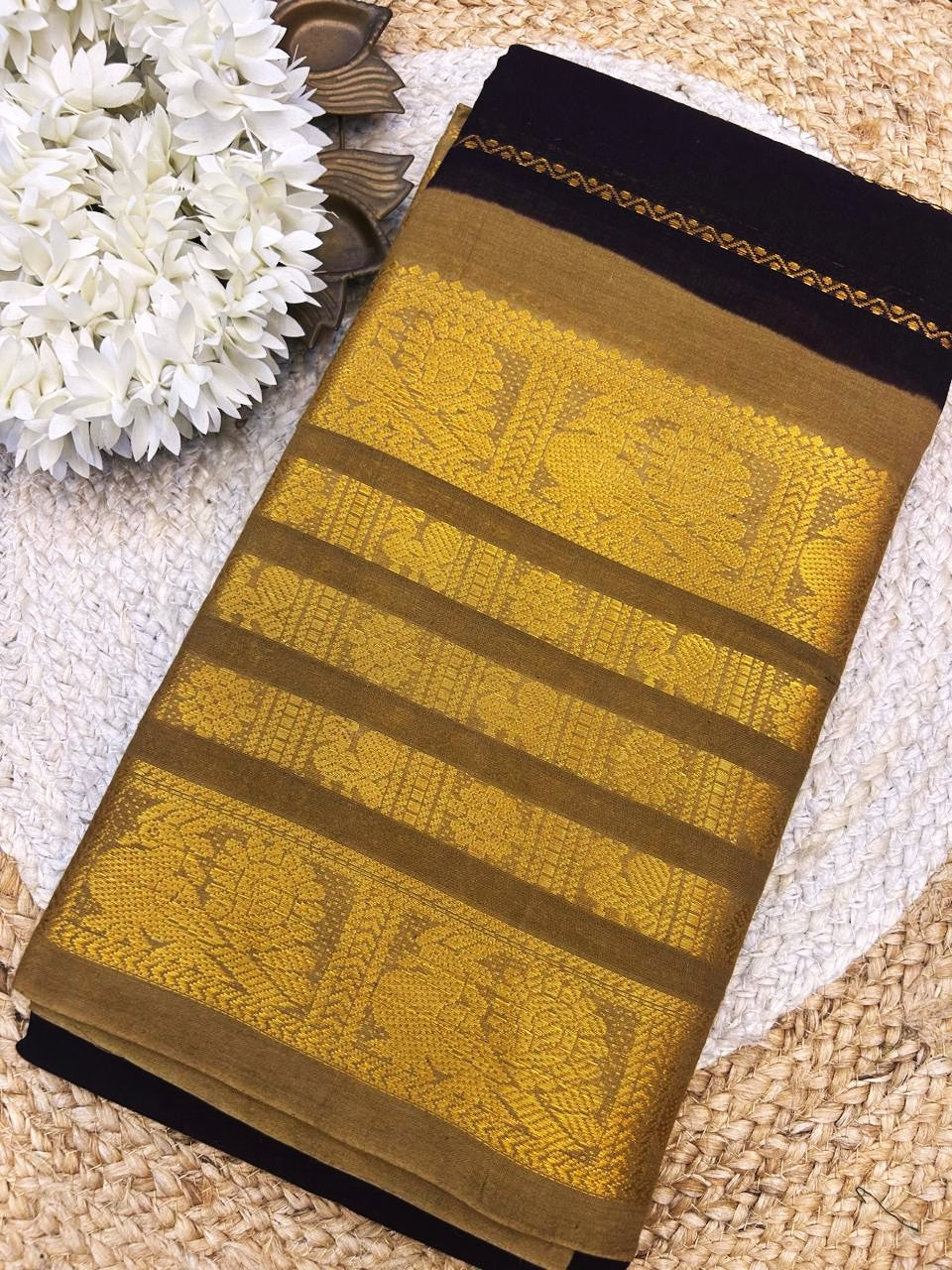 Sngudi Cotton-Kanchi veldhqari saree-with blouse-pure handloom sarees