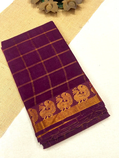 Pavithra Kattam Sungudi cotton saree with peacock border 002