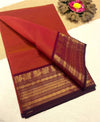 Chettinad Cotton Red Saree | only saree|Timeless Elegance – Krisa 006