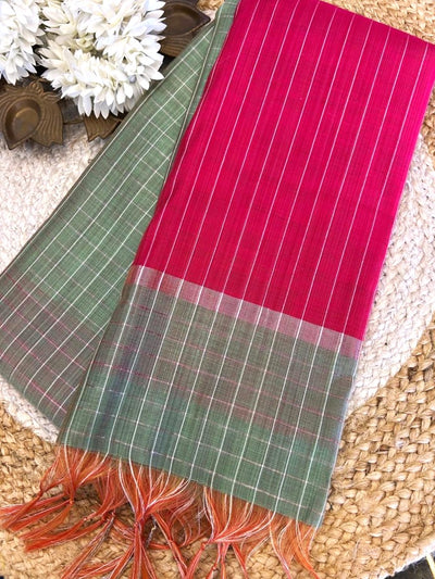 Adhira Checked  silk saree with blouse 009