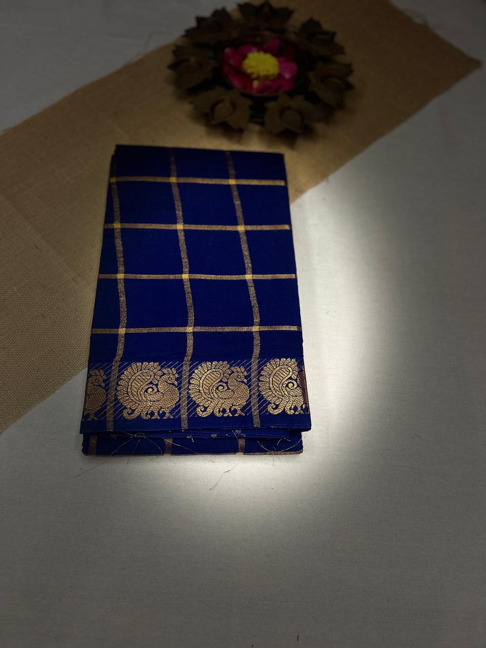 Pavithra Kattam Sungudi cotton saree with peacock border 006|KRISA