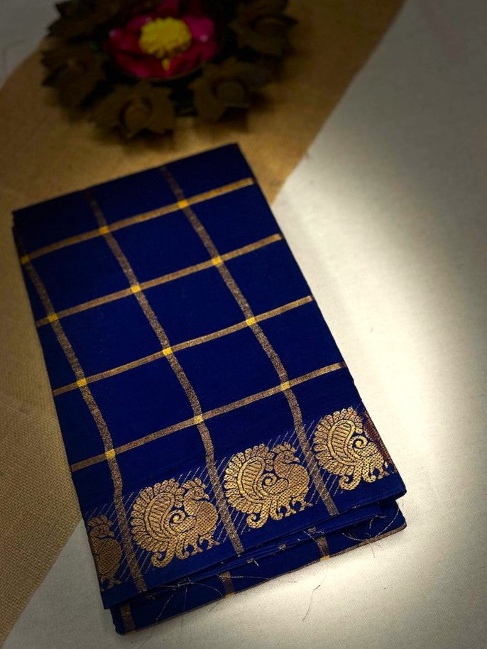 Pavithra Kattam Sungudi cotton saree with peacock border 006|KRISA