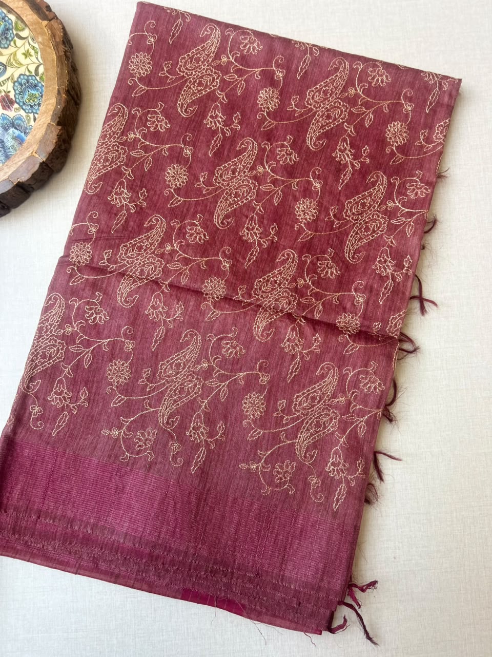 Royal Office Wear Saree| Elegant Embroidery Work Saree | Elegant Lavender Party Wear saree|  Light Weight  | Krisa Collections