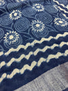 Bagru Handblock print Linen Saree with attached Blouse 777B03