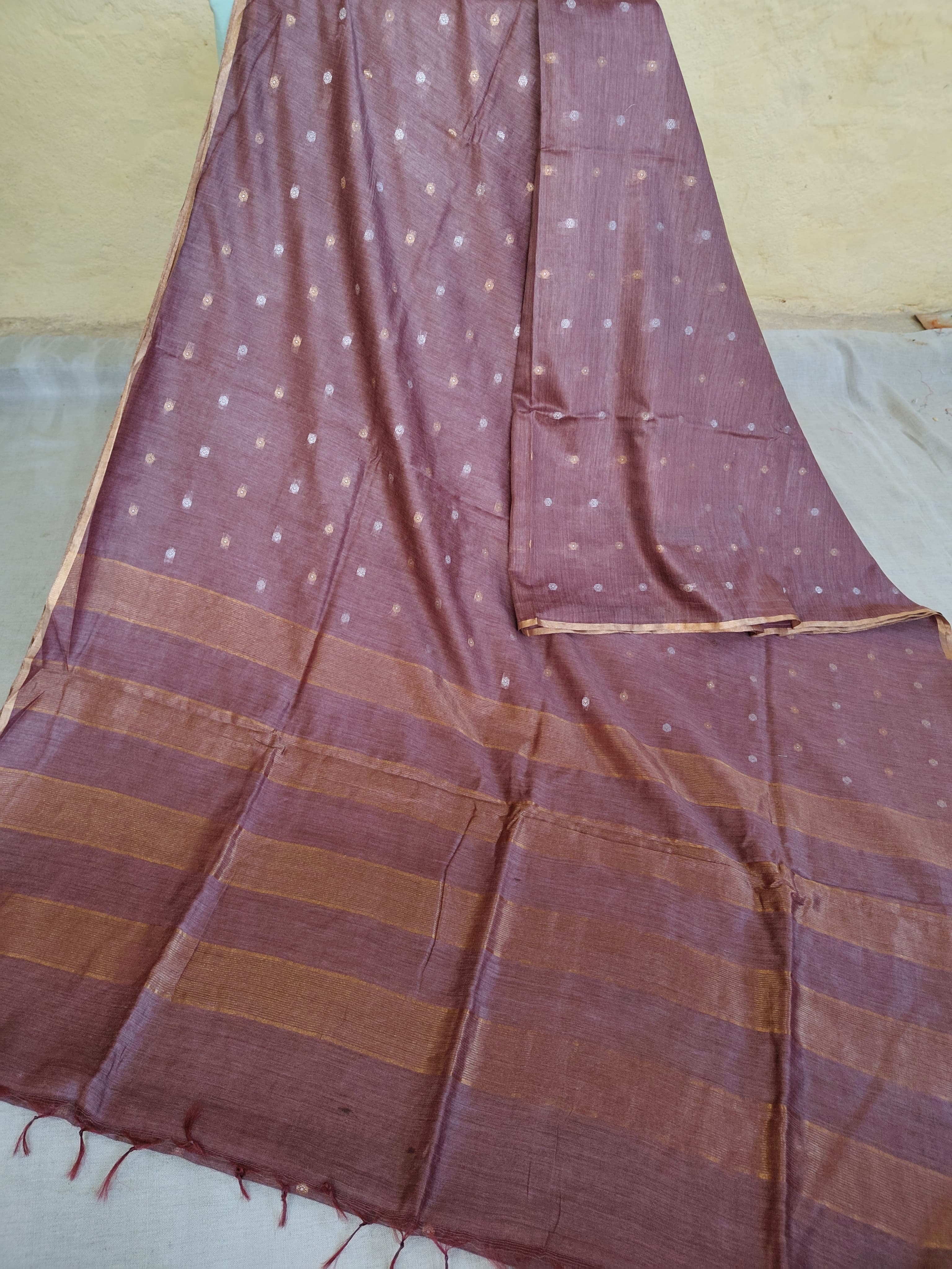 Pure cotton linen sarees