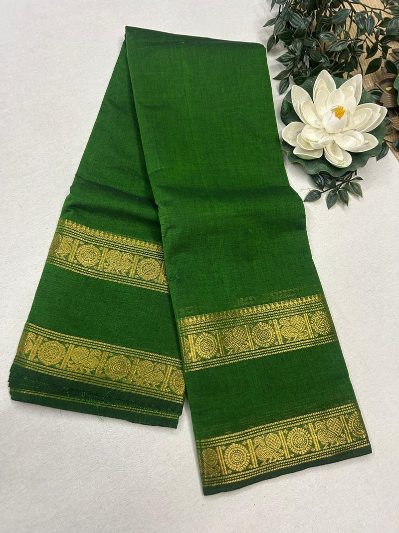 Retta patta border Narayanapet saree  -Green with blouse