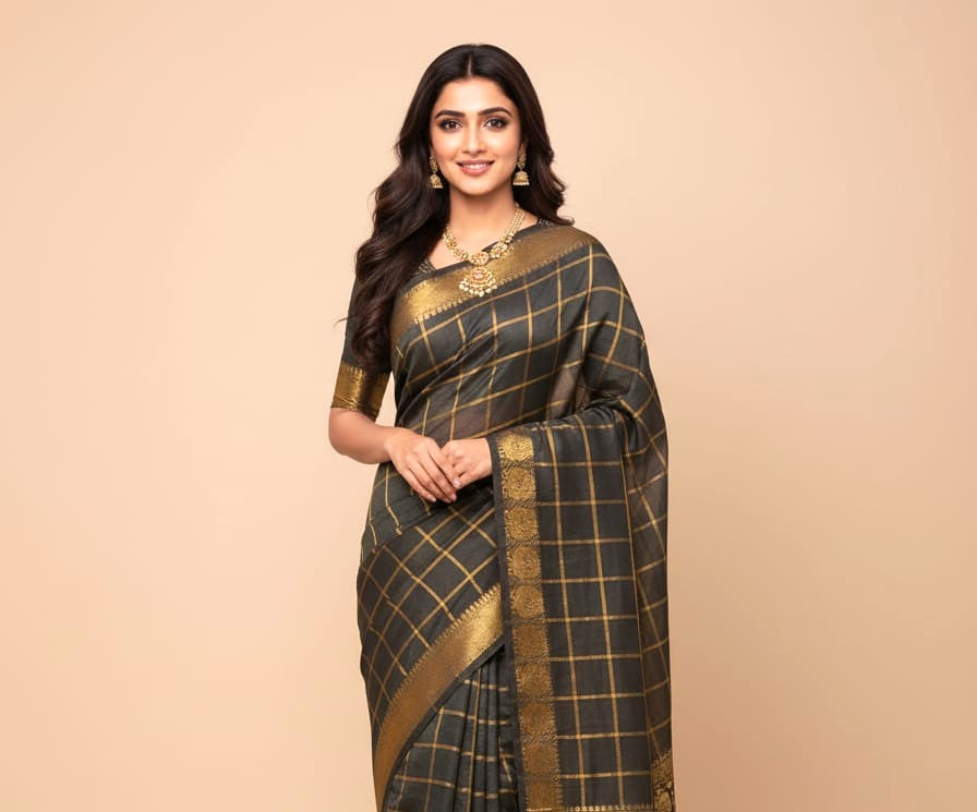 Sungudi  pure cotton saree-premium zari kattam  saree -with running blouse
