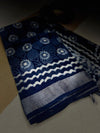 Bagru Handblock print Linen Saree with attached Blouse 777B03