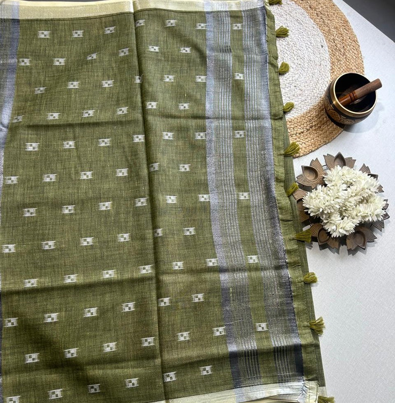 Semi-Linen Saree-Breathable Luxury with Effortless Style | Krisa 002