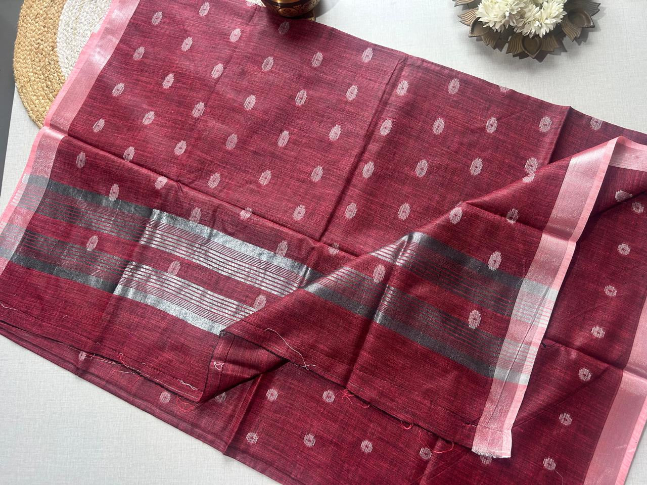Semi-Linen Saree-Breathable Luxury with Effortless Style | Krisa 001