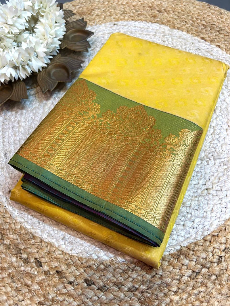 Kanchipuram Semi Silk Saree with Zari Border15 | Elegant Traditional Saree | KRISA