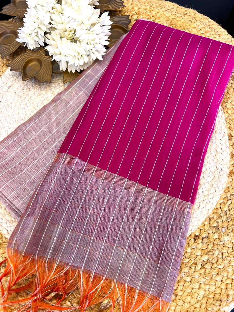 Adhira Checked  silk saree with blouse 010