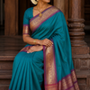 Premium Kanchi Cotton Saree with Rich Zari Elephant Border | KRISA COLLECTIONS