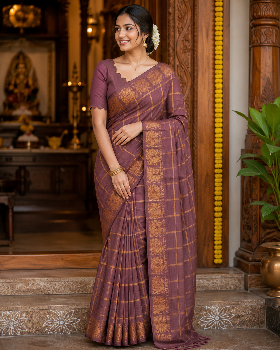 Pavithra Kattam Sungudi cotton saree with peacock border 005premium quality| krisa