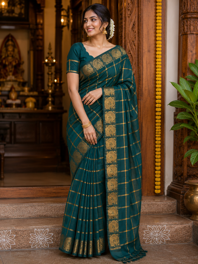 Pavithra Kattam Sungudi cotton saree with peacock border 006|premium quality| krisa